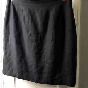 Lord and Taylor Black Linen Skirt 22W